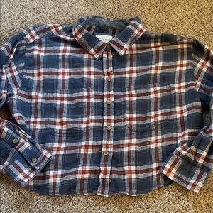 American eagle crop flannel blue and red medium